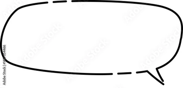 Obraz 横長のシンプル隙間ありのふきだし(しっぽ右)