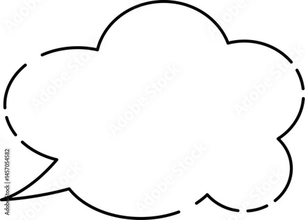 Obraz モコモコ使いやすいシンプルなふきだし(しっぽ左)