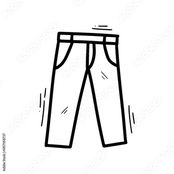 Fototapeta Hand Drawn Long Pants Illustration. Doodle Vector. Isolated on White Background - EPS 10 Vector