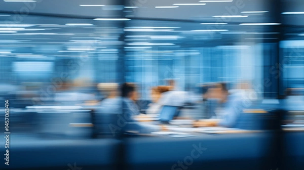 Fototapeta Contemporary Office Environment with Team Collaboration