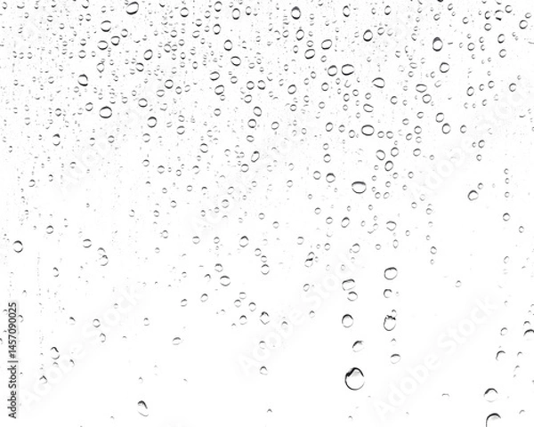 Obraz Detailed image of water droplets on a glass surface creating a transparent texture perfect for background use and adding an abstract natural feel