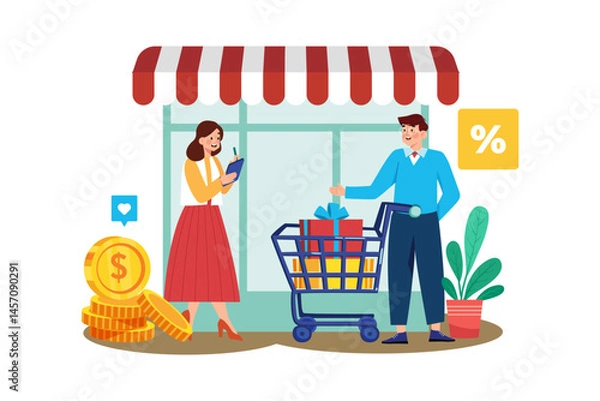 Obraz market illustration