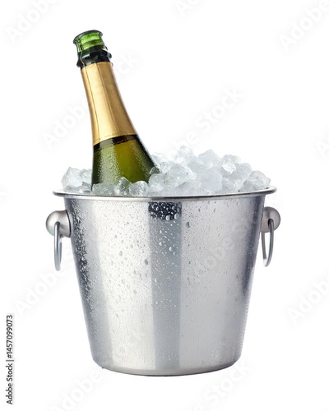 Obraz champagne bottle and bucket