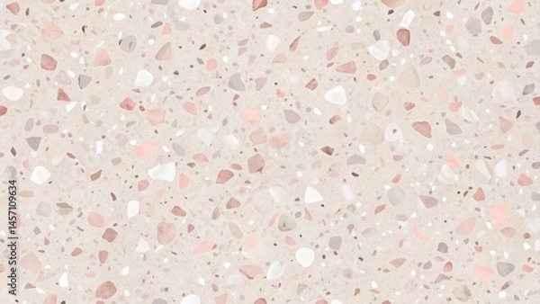 Fototapeta Elegant Neutral Terrazzo Design Featuring Soft Hues and Irregular Shapes for Diverse Applications