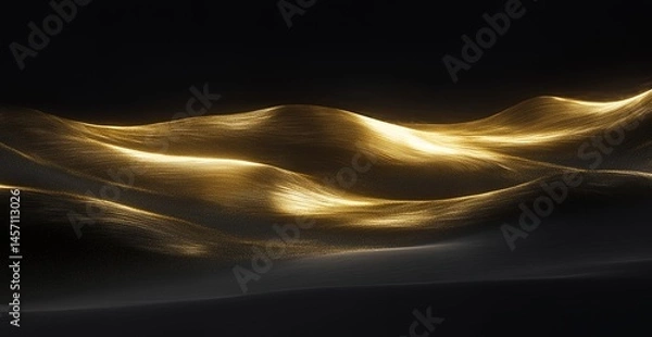 Fototapeta Golden Abstract Waves Luxury Background Texture for Design Projects