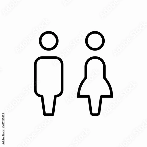 Obraz Unisex restroom facility icon vector sign
