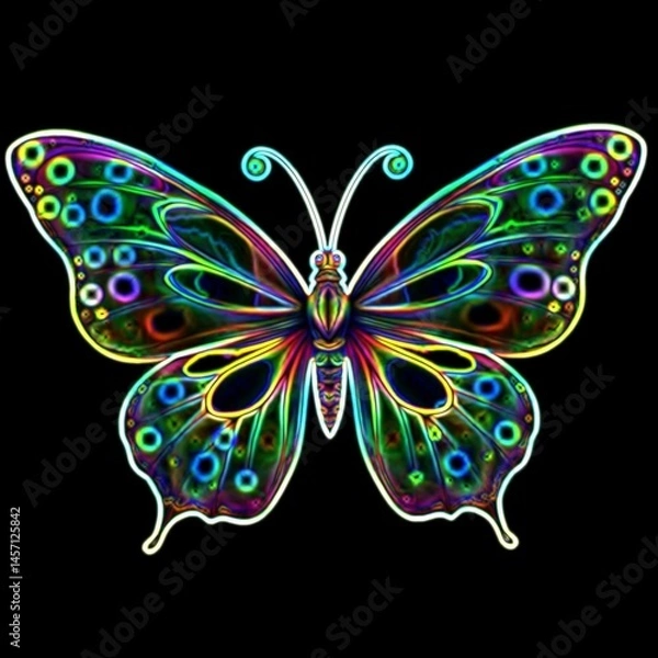 Obraz butterfly on black background