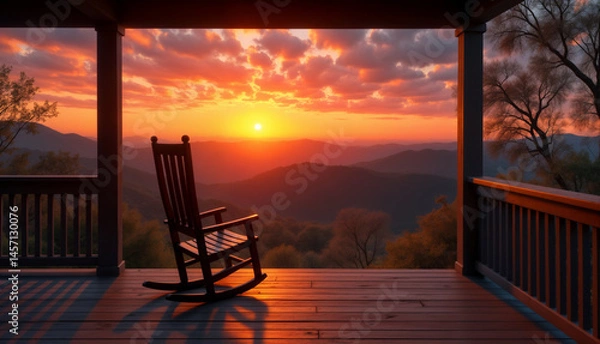 Fototapeta Serene Sunset View from a Porch