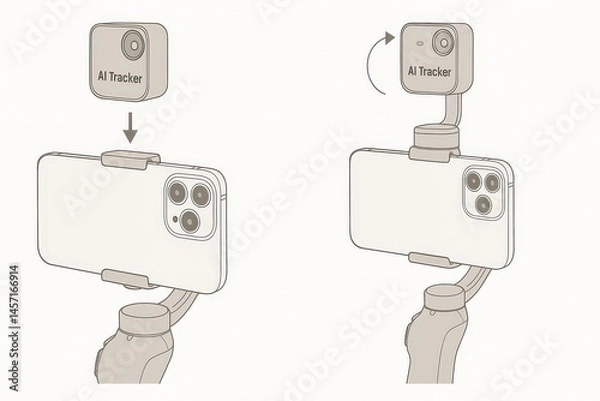 Obraz Guiding technology for capturing moving subjects with AI tracker and smartphone stabilization