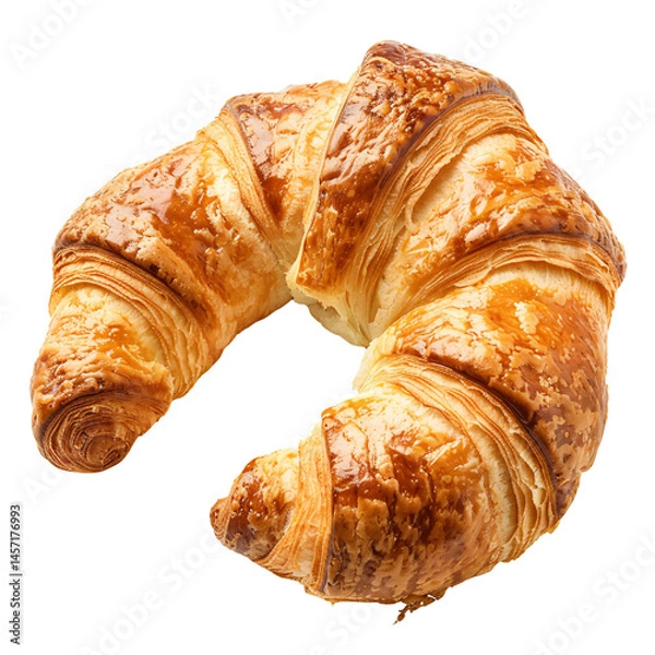 Obraz croissant isolated on white background