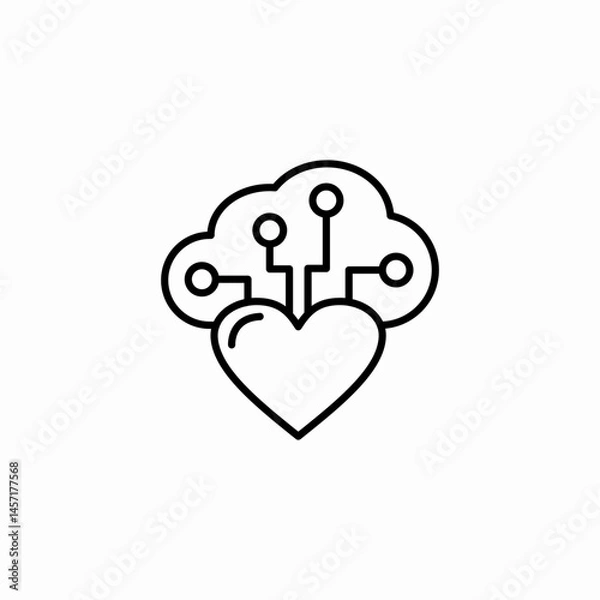 Fototapeta brain heart icon sign vector