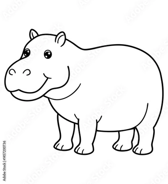 Obraz Hippopotamus Sketch