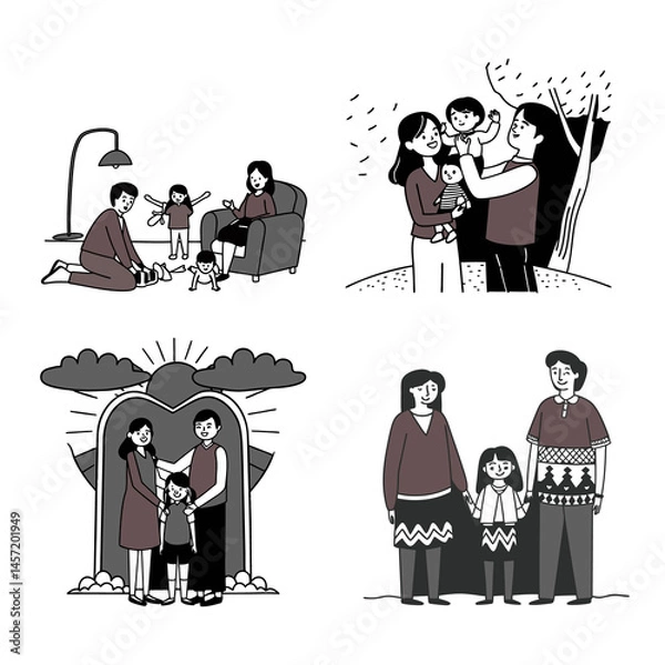 Obraz vector illustration of a family