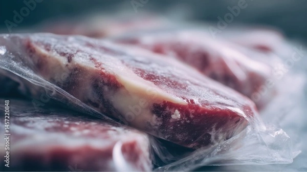 Obraz Vacuum-Sealed Raw Meat Turning Gray
