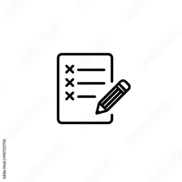 Fototapeta Checklist with Pen and Checkmarks on Paper  