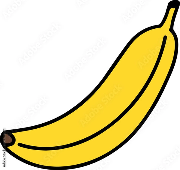 Fototapeta Simple banana outline vector illustration