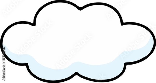Fototapeta Simple outline cloud vector illustration