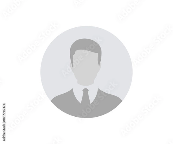 Fototapeta User profile icon. Business Leader. Profile picture, portrait. User member, People icon in flat style. Circle button with avatar photo silhouette illustration on transparent background. 
