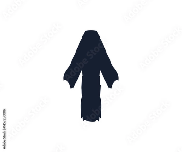Fototapeta Simple black grunge arrow up symbol icon. Black sketch handmade watercolor doodle arrow v illustration on transparent background. 