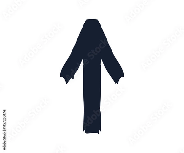 Fototapeta Black grunge arrow up symbol icon. Black sketch handmade watercolor doodle arrow illustration on transparent background. 

