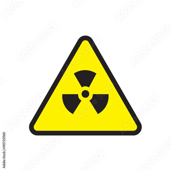 Fototapeta Nuclear Alert Radiation Symbol Icon with Transparent Background