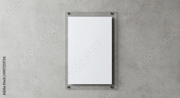 Obraz Mockup poster frame on concrete wall for artwork display and presentation template design