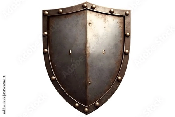 Obraz Classic Knight’s Armor Shield, Isolated on a Clean White Background