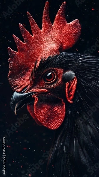 Fototapeta rooster and chicken