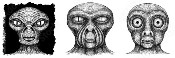Fototapeta Alien creature, sketch, character idea for horror or game - digital painting. Painted on a tablet.