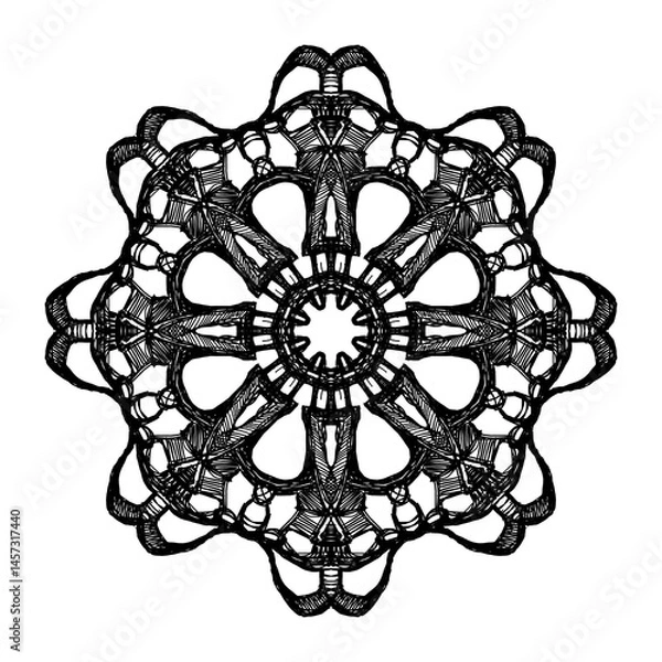 Fototapeta Abstract circle,  pattern. Painted on a tablet.