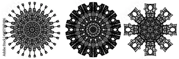 Fototapeta Abstract circle,  pattern. Painted on a tablet.