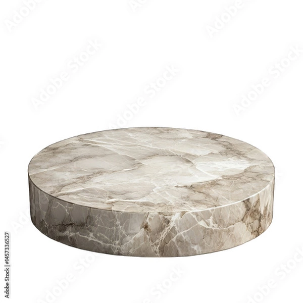 Obraz Rough Grey Stone Stump, Isolated, 3D Render, Nature Texture isolated on transparent background