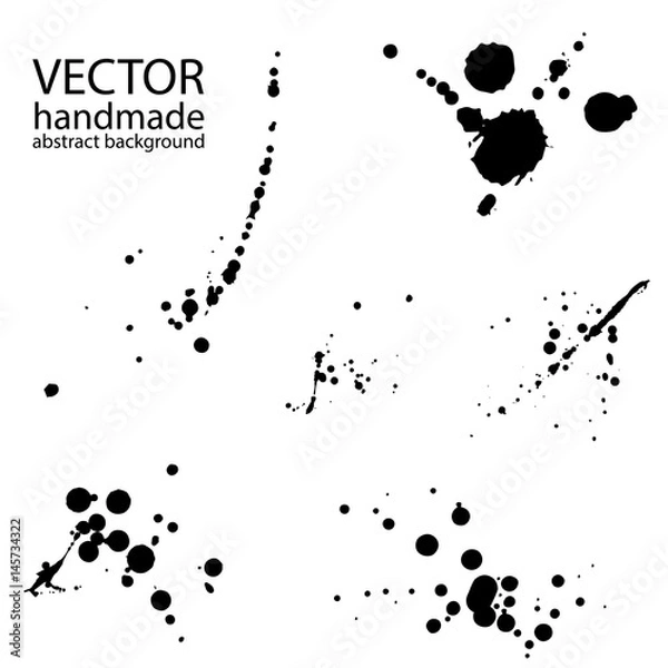 Obraz Set of abstract textures splatter brush vector