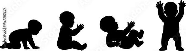 Obraz Baby Development Stages Silhouette