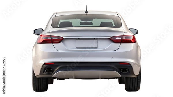 Obraz car with back view isolated on transparent white background, clipping path