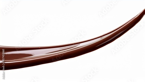 Fototapeta decorative line of melted chocolate curved line with chocolate sauce close up