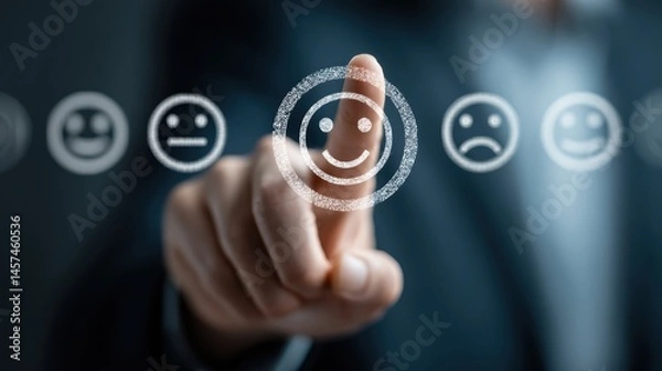 Fototapeta Customer service satisfaction and success concept, visualized with elements representing positive feedback and efficient support, showcasing client success stories