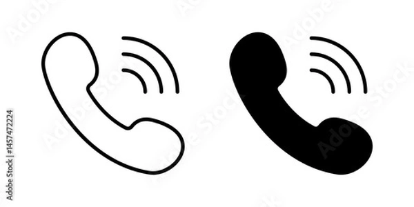 Fototapeta call Icon set Symbol isolated white background. vector illustration. color editable.