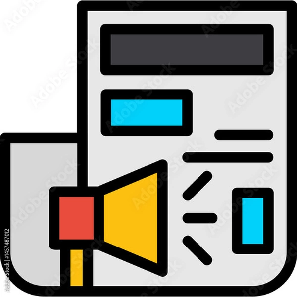 Fototapeta News Bulletin Line Filled Icon