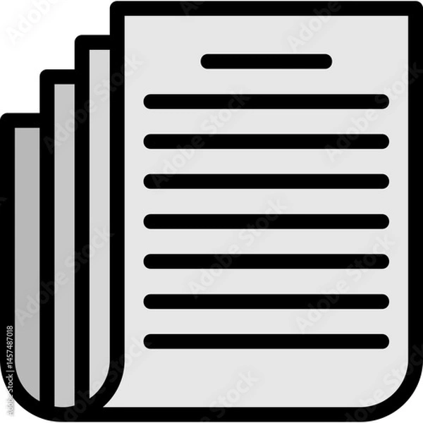 Fototapeta Newspaper Stack Line Filled Icon