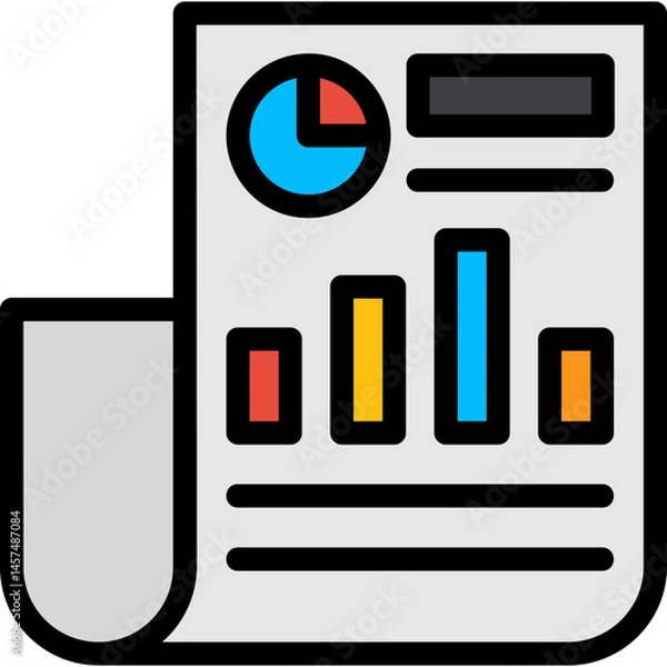 Fototapeta News Analysis Line Filled Icon