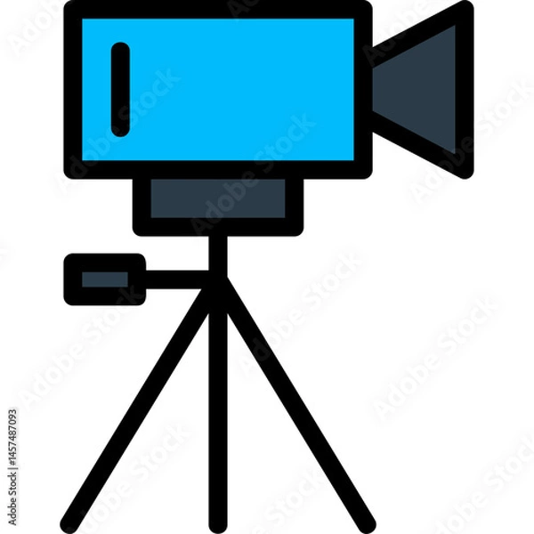 Fototapeta Camera Tripod Line Filled Icon