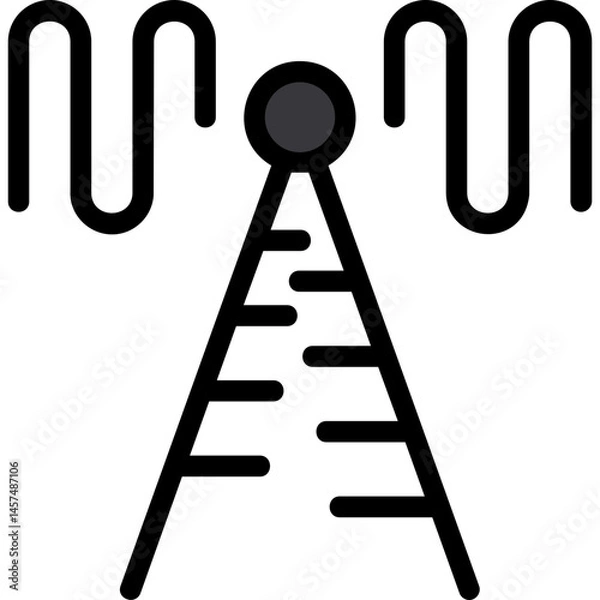 Fototapeta Radio Waves Line Filled Icon