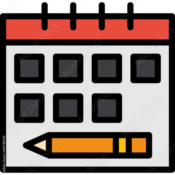 Fototapeta Editorial Calendar Line Filled Icon