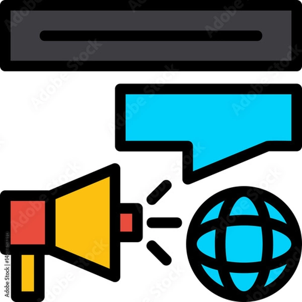 Fototapeta News Badge Line Filled Icon