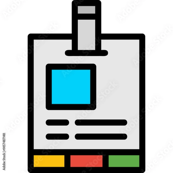 Fototapeta Press Pass Line Filled Icon