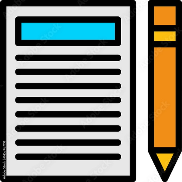 Fototapeta Article Submission Line Filled Icon