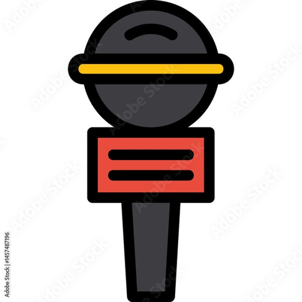 Fototapeta Reporter Microphone Line Filled Icon