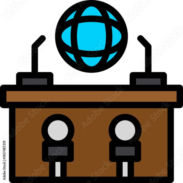 Obraz Press Room Line Filled Icon