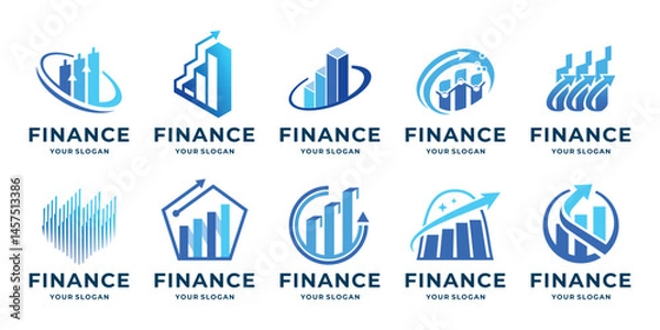 Obraz set of logo finance, investment, sales, media and business abstract logos inspiration.